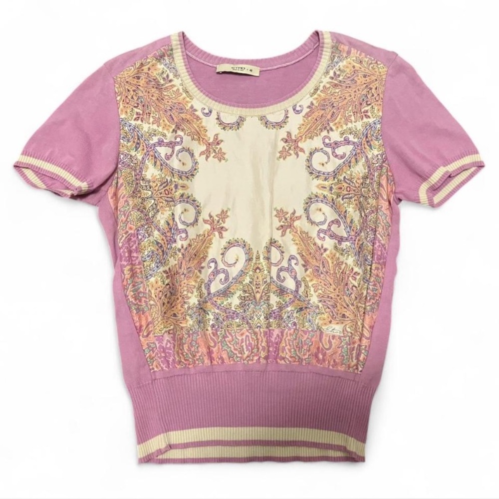 Etro Silk Knit Paisley Top